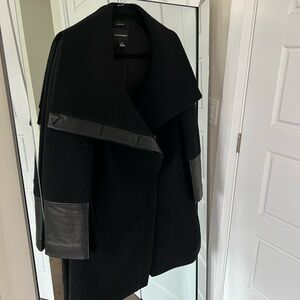 Club Monaco Wool Coat with soft leather accents
